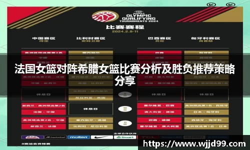 法国女篮对阵希腊女篮比赛分析及胜负推荐策略分享